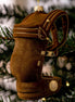 golden baby carrier Christmas ornament, babywearing keepsake for newborn