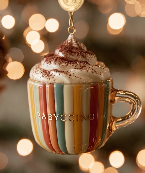 babyccino cup Christmas ornament, coffee mom keepsake for new parents