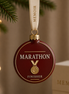 golden marathon medal Christmas ornament 26.2, runner keepsake gift