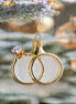 golden wedding rings Christmas ornament, anniversary keepsake for couples