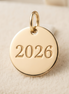 golden year charm tag for Christmas ornament, date keepsake